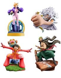 One Piece Petitrama PVC Mini-Statue Logbox Re Birth Egghead Set 9 cm