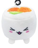 Plushi Plüschfigur mit Schlüsselanhänger Uramaki Sushi mit Lachs 7 cm