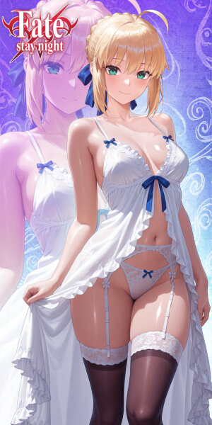 Premium Wall Scroll Poster - Fate - Arturia Pendragon (Saber) (120 x 60 cm)