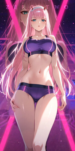 Premium Wall Scroll Poster - Darling in the Franxx - Zero Two #1 (120 x 60 cm)