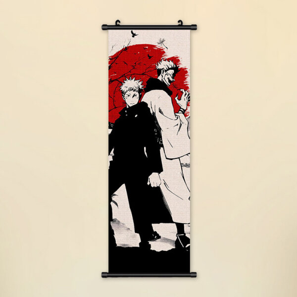 Wall Scroll  - Jujutsu Kaisen - Yuji & Sukuna (75 x 25 cm)