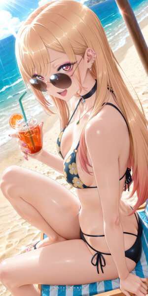 Premium Wall Scroll Poster - My Dress-Up Darling - Marin Kitagawa (Summer Style) (120 x 60 cm)