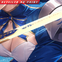 XL Desk Mat / Mauspad - Honkai Star Rail X Fate - Saber(Sword) (90 x 40 cm)