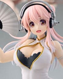 Super Sonico Trio-Try-iT PVC Statue White China Dress Ver. 21 cm