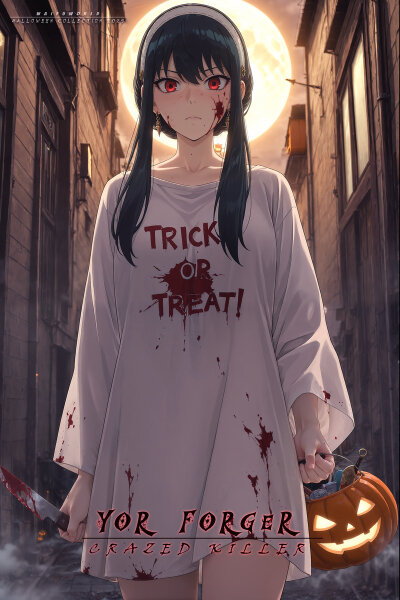 Premium Wall Scroll Poster - Spy X Family - Yor Forger (Trick or Treat) (90 x 60 cm)