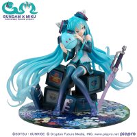 Mobile Suit Gundam x Hatsune Miku Lucrea PVC Statue Hatsune Miku x OO Gundam 45th Anniversary 17 cm
