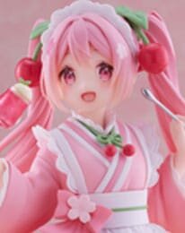 Hatsune Miku PVC Statue Newley Written Sakura Miku Japanese Cafe Ver. Reissue 18 cm