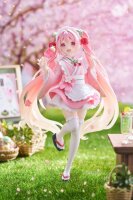 Hatsune Miku PVC Statue Newley Written Sakura Miku Japanese Cafe Ver. Reissue 18 cm