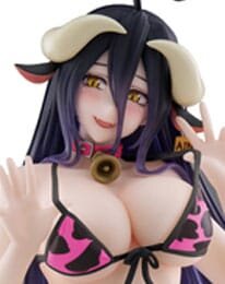 Overlord PVC Statue Desktop Cute Figure Albedo Cow-Print Swimsuit Ver. Renewal 13 cm