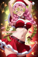 Premium Wall Scroll Poster - Demon Slayer  - Mitsuri Kanroji (Christmas Style) (90 x 60 cm)