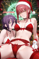 Premium Wall Scroll Poster - Chainsaw Man  - Reze & Makima (Christmas Style) (90 x 60 cm)