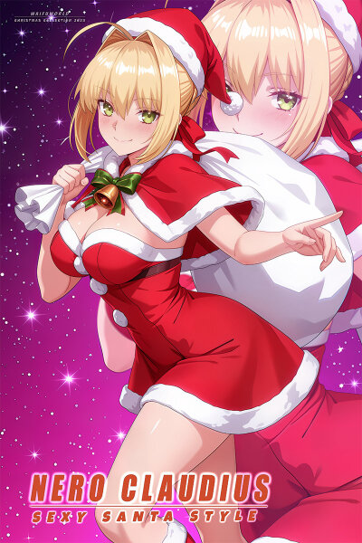 Premium Wall Scroll Poster - Fate - Nero Claudius (Santa Christmas Style) (90 x 60 cm)
