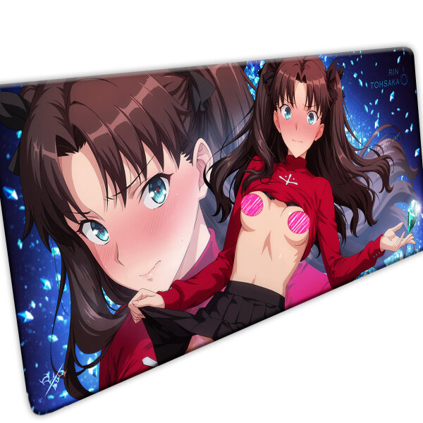 XL Desk Mat / Mauspad - Fate - Rin Tohsaka (NSFW) (90 x 40 cm)
